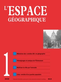 L'espace géographique N° 1/2020