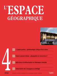 L'espace géographique N° 4, 2019