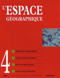  Belin - L'espace géographique Tome 31 N° 4 : .