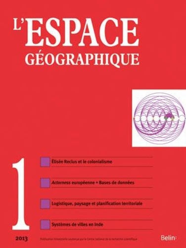  Belin - L'espace géographique Tome 42 N° 1/2013 : .