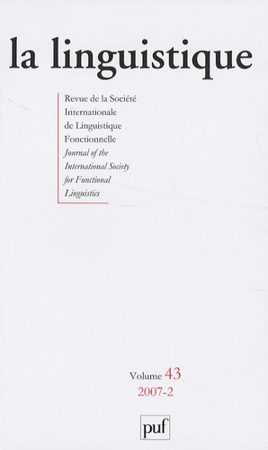 Robert Damoiseau - La linguistique N° 43, fascicule 2, 2007 : .