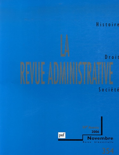 François Monnier - La Revue administrative N° 354, Novembre 200 : .