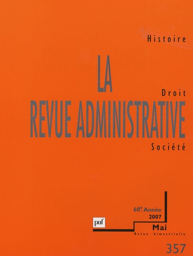 François Monnier - La Revue administrative N° 357, Mai 2007 : .