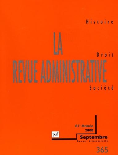 François Monnier et Guy Thuillier - La Revue administrative N° 365, Septembre 20 : .