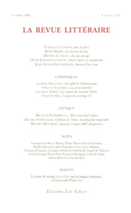La Revue littéraire N° 19, octobre 2005