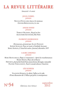 La Revue littéraire N° 54, septembre 2012