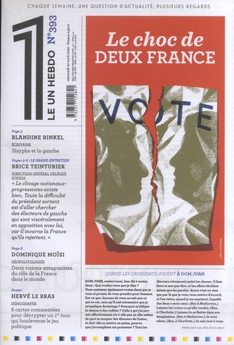 Julien Bisson - Le 1 Hebdo N° 393, mercredi 20 avril 2022 : Le choc de deux France.