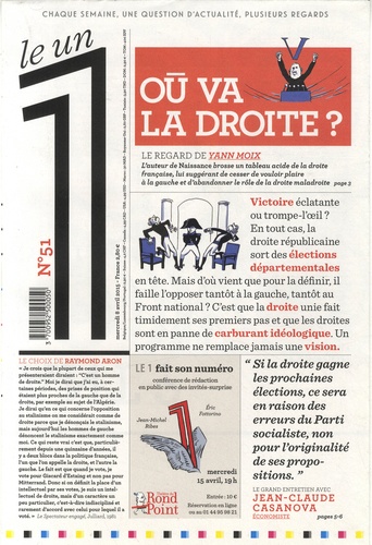 Yann Moix - Le 1 Hebdo N° 51, mercredi 8 avril 2015 : Où va la droite ?.
