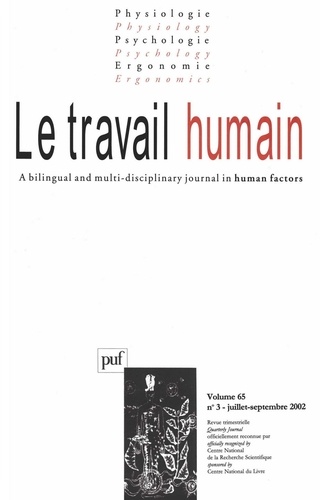  PUF - Le travail humain Volume 65 N° 3, Juil : .