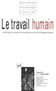  Collectif - Le travail humain Volume 66 N° 3 Juill : .