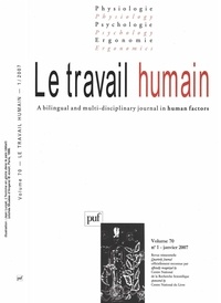  Collectif - Le travail humain Volume 70 N° 1, Janv : .