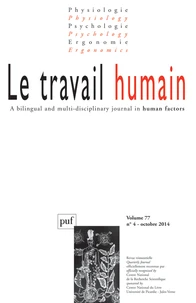 Le travail humain Volume 77 N° 4, Octobre 2014