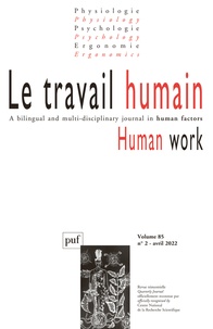 Frédéric Mériot - Le travail humain Volume 85 N° 2, avril 2022 : .