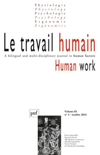 Le travail humain Volume 85 N° 4, octobre 2022