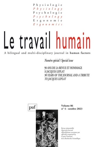 Nicolas Bréon - Le travail humain Volume 86 N° 4, octobre 2023 : 90 ans de la revue et hommage à Jacques Leplat.