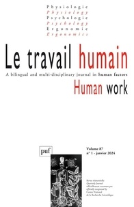  Collectif - Le travail humain Volume 87 N° 1, 2024 : .