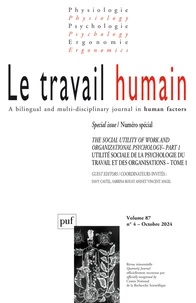 Le travail humain Volume 87 N° 4, 2024