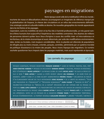 Les carnets du paysage N° 23 Paysages en migrations