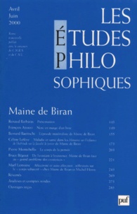  Collectif - Les études philosophiques N° 2, Avril-juin 2000 : Maine de Biran.