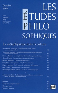 Peter Kemp et Pierre Aubenque - Les études philosophiques N° 4, Octobre 2008 : La métaphysique dans la culture.