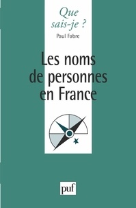 Paul Fabre - Les noms de personnes en France.