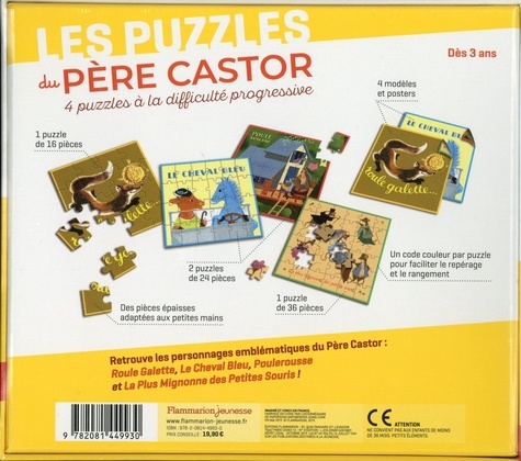 Les puzzles du Père Castor. 4 puzzles à la difficulté progressive
