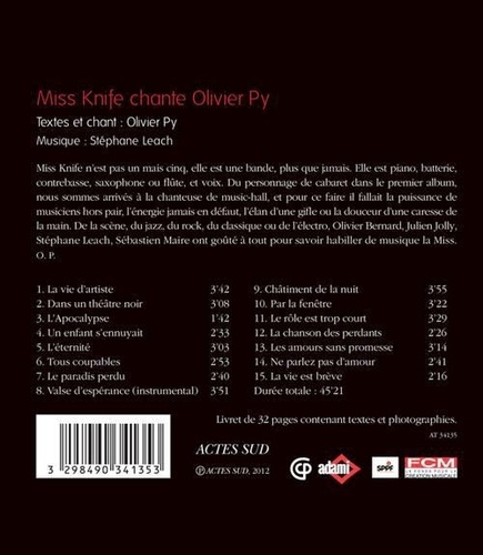 Miss Knife chante Olivier Py  1 CD audio