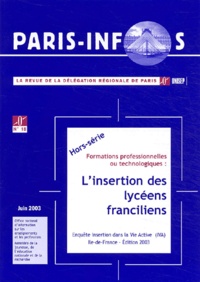  ONISEP-Paris - Paris-Infos N° 18 Juin 2003 : L'insertion des lycéens franciliens.