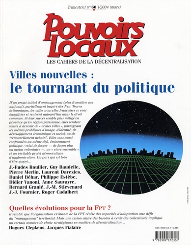 Luigi Van Leeuwen et Pascal Gaborit - Pouvoirs locaux N° 60, I/ 2004 (mars : Villes nouvelles : le tournant politique.