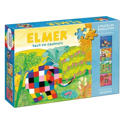 Puzzles évolutifs tout en couleurs Elmer de David McKee - Livre - Decitre