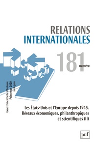  PUF - Relations internationales N° 181, 2020 : Les Etats-Unis et l'Europe depuis 1945.