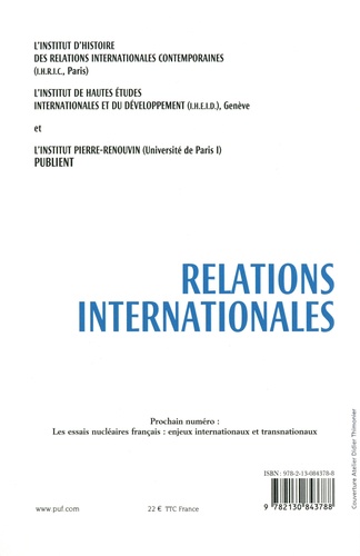 Relations internationales N° 193, Printemps 2023 (avril-juin) Politique extérieure et répartition des pouvoirs intérieurs (II)