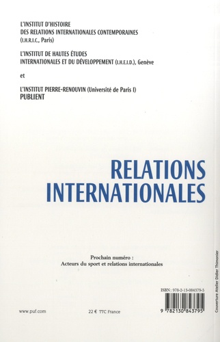 Relations internationales N° 194, Eté 2023 (juillet-septembre) Les essais nucléaires français. Enjeux internationaux et transnationaux
