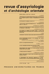 Revue d'assyriologie et d'archéologie orientale N° 118/2024