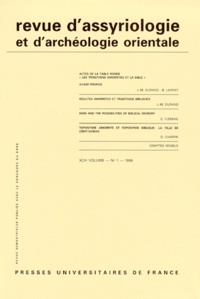  PUF - Revue d'assyriologie et d'archéologie orientale N° 42-1/1198 : .
