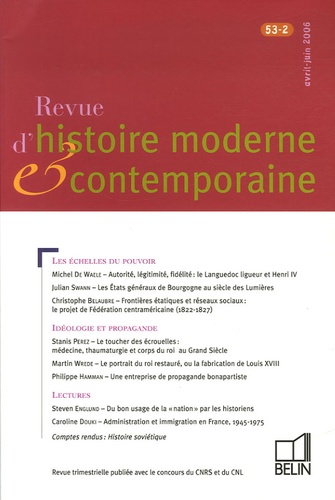 Julian Swann et Michel De Waele - Revue d'histoire contemporaine Tome 53, n°2, Avril-Juin 2006 : .