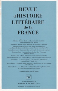 Mireille Huchon et Philip Knee - Revue d'histoire littéraire de la France N° 1, Mars 2008 : .