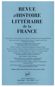  Collectif - Revue d'histoire littéraire de la France N° 2, Avril 2008 : .