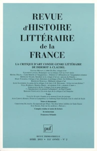 La critique d'art comme genre littéraire de Diderot à Claudel