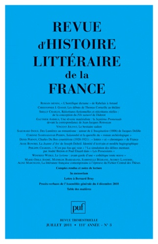 Pierre-Louis Rey - Revue d'histoire littéraire de la France N° 3, juillet-septem : .