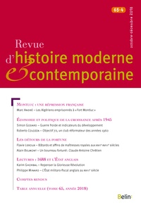 Philippe Minard - Revue d'histoire moderne et contemporaine Tome 65 N° 4, octobre-décembre 2018 : .