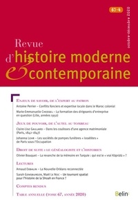  Collectif - Revue d'histoire moderne et contemporaine Tome 67 N° 4 : .