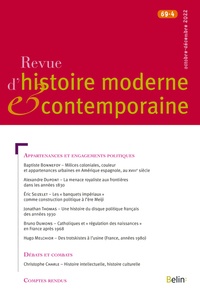 Philippe Minard - Revue d'histoire moderne et contemporaine Tome 69 N° 4, octobre-décembre 2022 : .