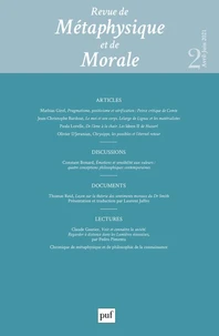 Revue de Métaphysique et de Morale N° 2, avril-juin 2021