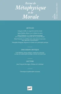 Revue de Métaphysique et de Morale N° 4, 2024