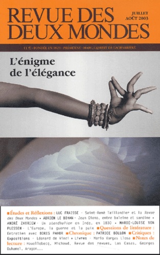 Luc Fraisse et Adrien Le Bihan - Revue des deux Mondes N° 7-8 Juillet-Août : L'énigme de l'élégance.