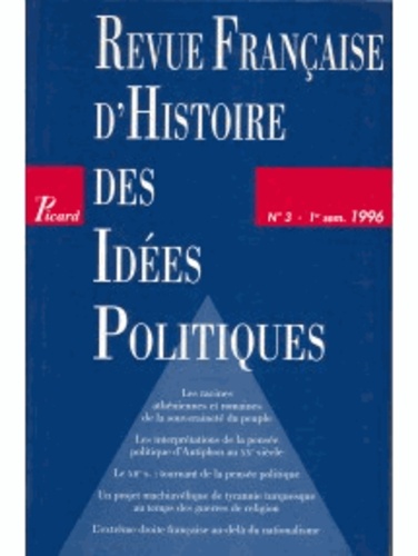  Picard Editions - Revue française d'Histoire des idées politiques N° 3 : .