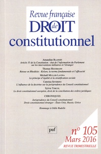 Amandine Blandin et Thomas Hochmann - Revue française de Droit constitutionnel N° 105, Mars 2016 : .