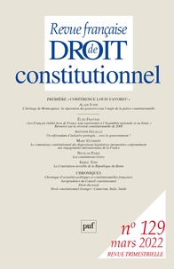 Didier Maus et André Roux - Revue française de Droit constitutionnel N° 129, mars 2022 : Première "Conférence Louis Favoreu".