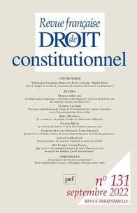 Didier Maus et André Roux - Revue française de Droit constitutionnel N° 131, septembre 2022 : .